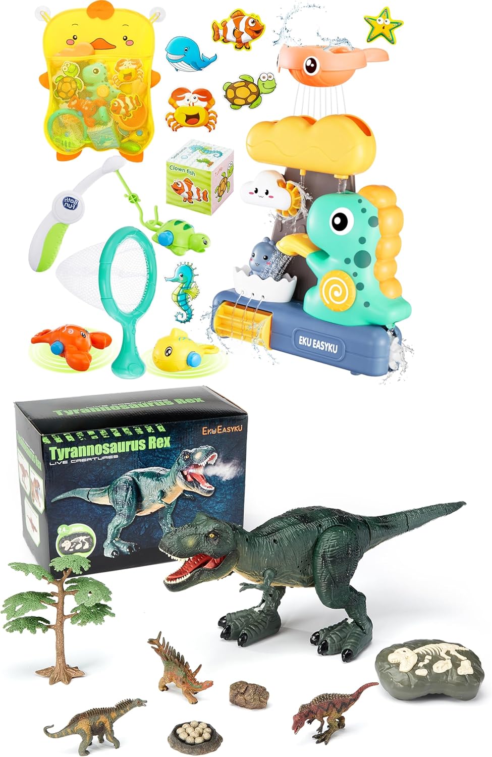 EKUEASYKU 9007B Dinosaur Bath Toys, BP201-1 Remote Control Dinosaur Toys