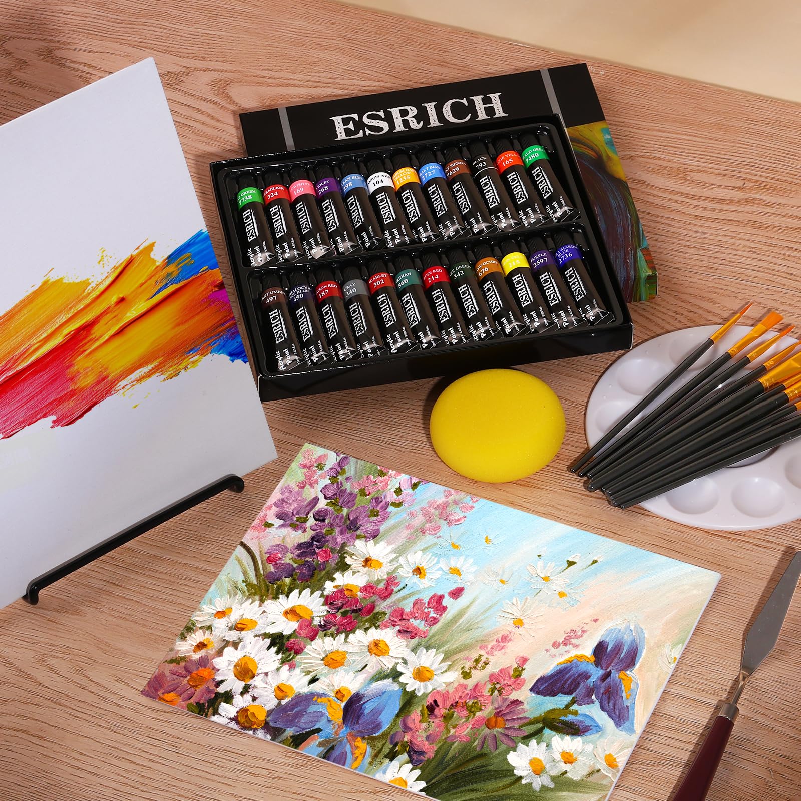 ESRICH Acrylic Paint Set - 24 Colors, Art Supplies -2