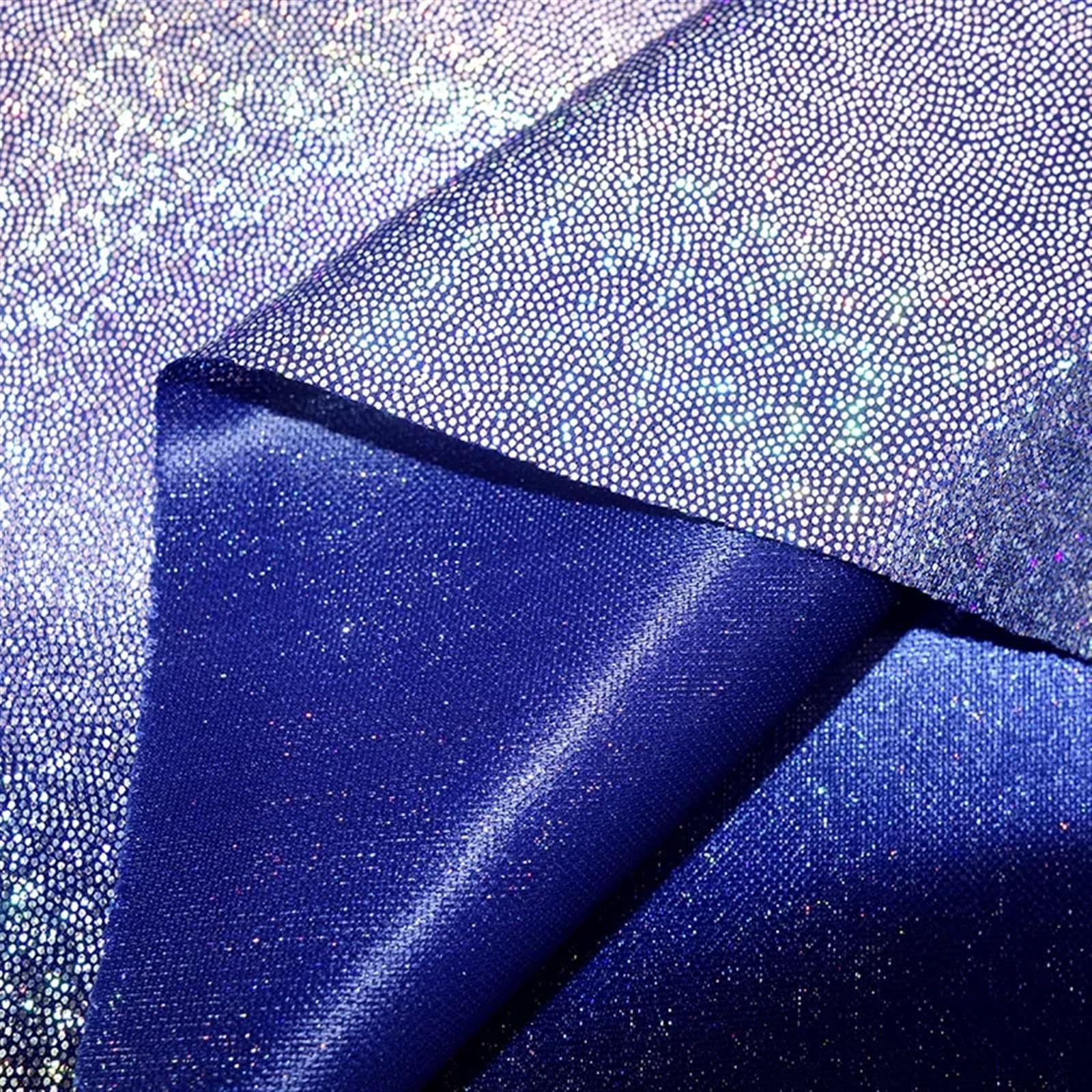 Glitter Metallic Fabric, Shiny Iridescent Holographic Polyester Fabric Various Sizes Wedding Party Doll Decor DIY(5,100CMx150CM)