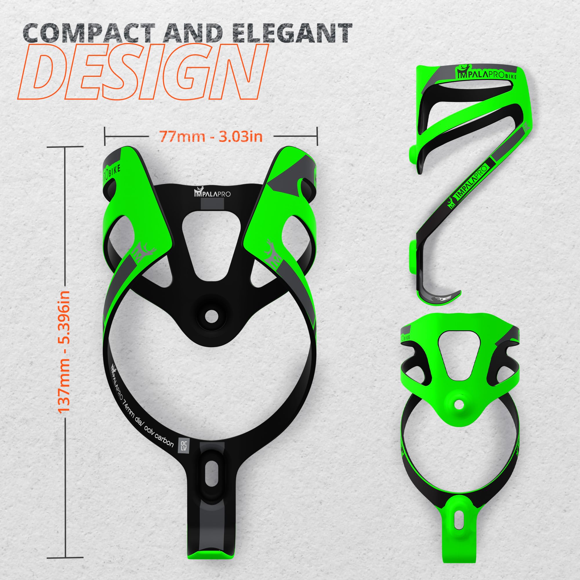 IMPALAPRO Ultralight Full Carbon Bottle Cage 18gr, Bike Bottle Holder, Bike Drinks Holder - Image 3