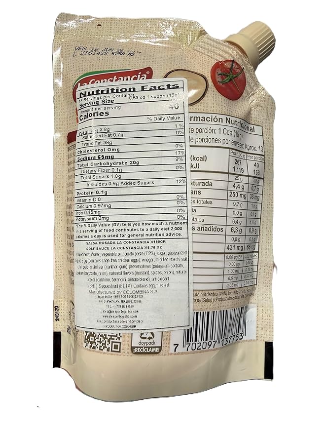 Salsa Rosada la constancia 190 gr - Pink Sauce Sabor Colombiano miniatura 2