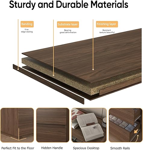 Miniatura 4 de furtble Cómoda apilable de 2 cajones, cómoda pequeña para armario, mesita de noche moderna para dormitorio, mesa auxiliar con cajón de Classic