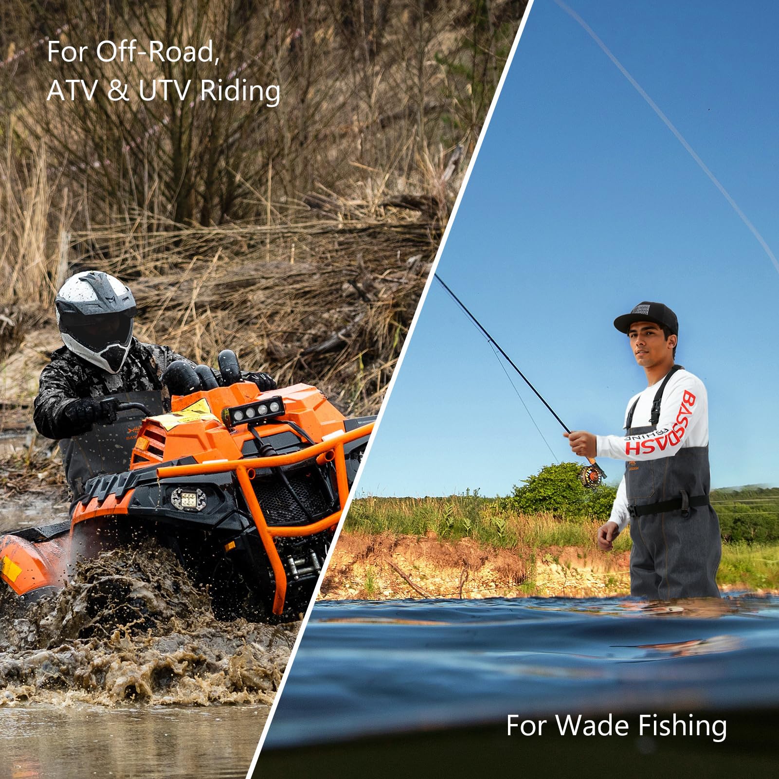 BASSDASH Vadeadores de pecho transpirables para hombre, impermeables, duraderos, ligeros, para pesca, caza, cuatrimoto