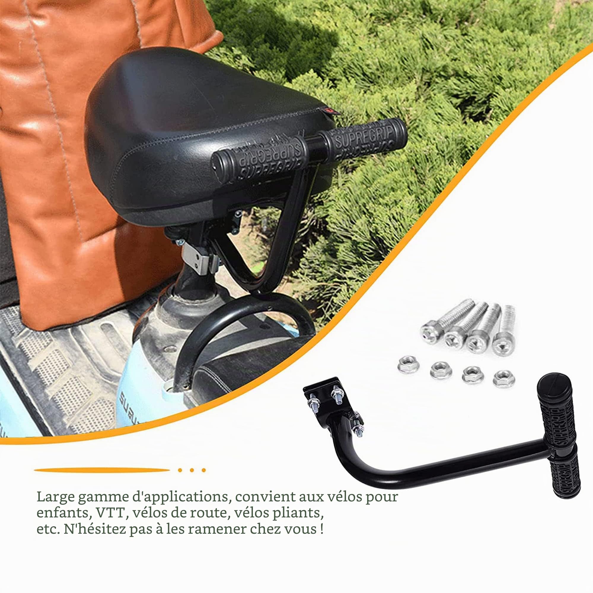 Repose Pieds de Vélo Arrière Antidérapant, Siège Arrière PU Cuir pour VTT Montagne