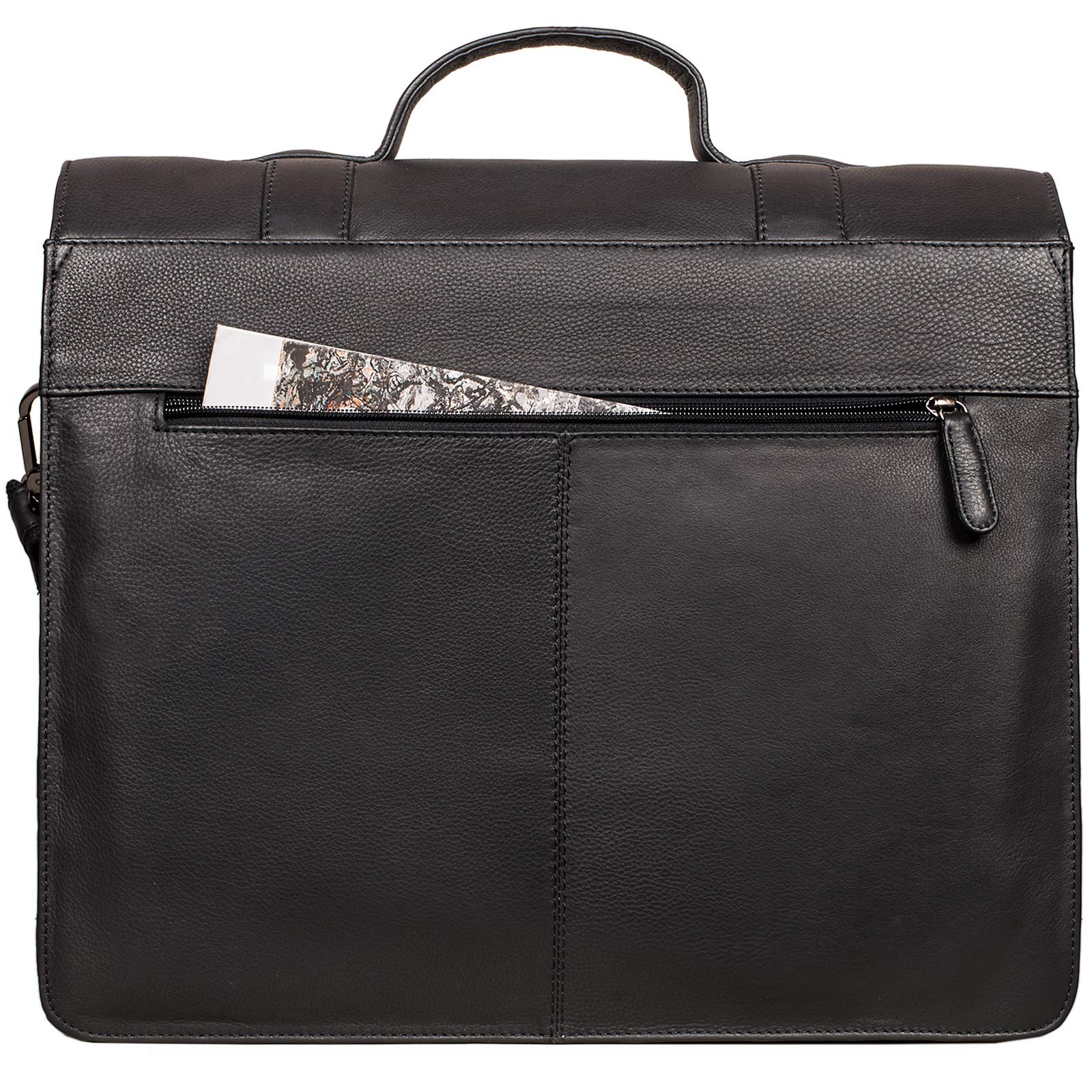 STILORD Marius Sac de Professeur d'Enseignant en Cuir Sac d'École Grand Porte-Documents d'affaires Épaule Compartiment pour PC Portable Couleur:Noir