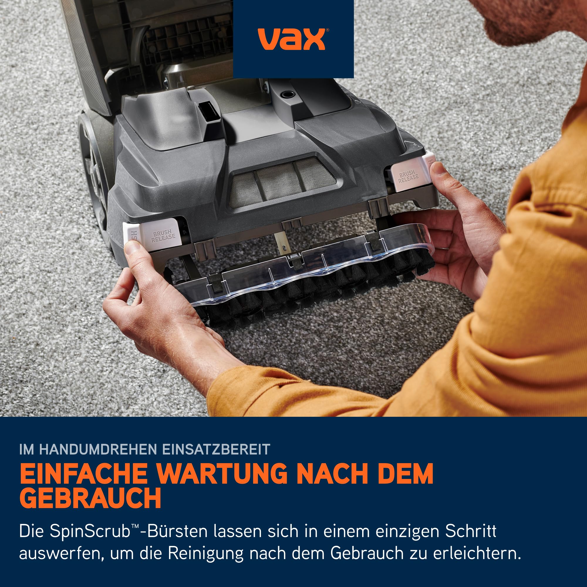 Vax SpinScrub Power Plus Polsterreiniger Gerät Teppichreiniger für Polster & Fleckenentfernung mit SpinScrub-Technologie, XL-Tank, schnelltrocknende Leistung und kraftvolle Haushalt Reinigung