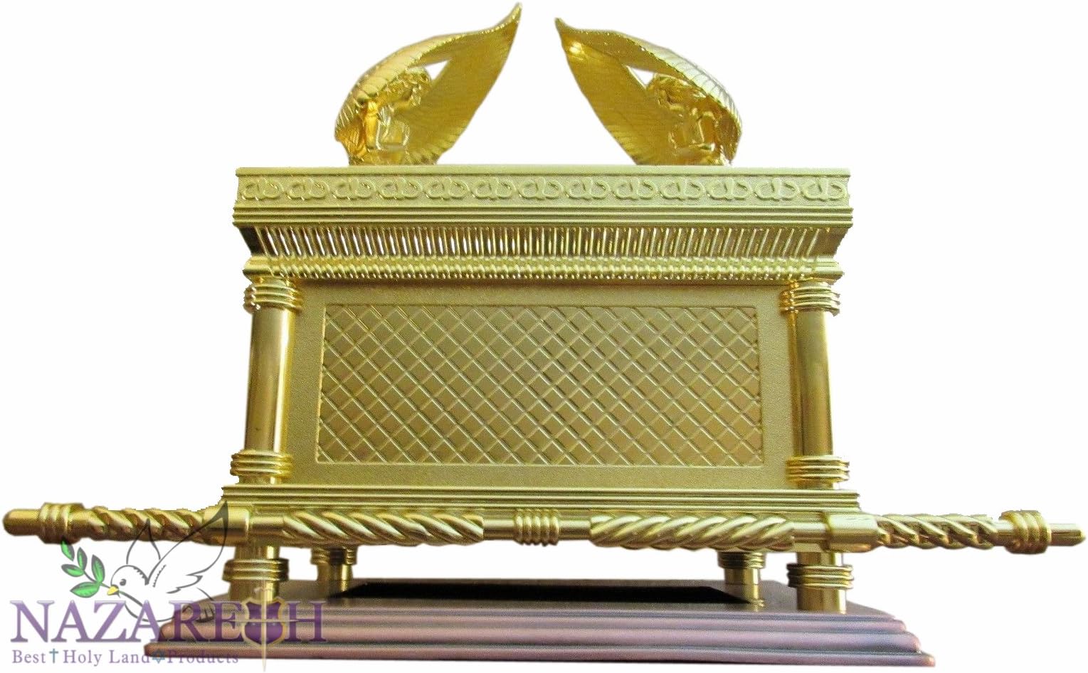 Judaica Gold Ark of the Covenant Testimony Copper Base 17" Extra Large Size