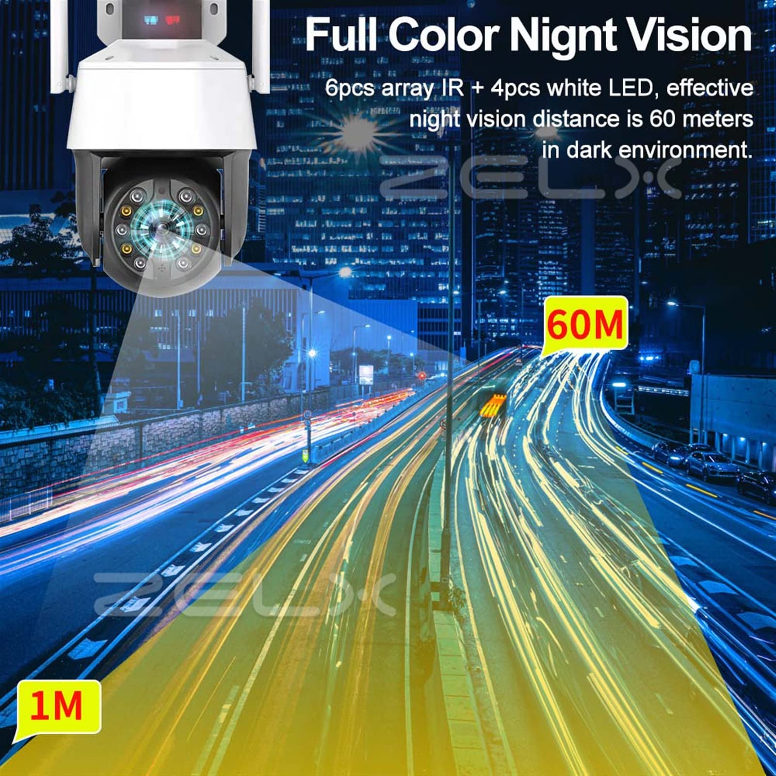 Kamera bezpieczeństwa, Kamera bezpieczeństwa 5MP Zewnętrzna kamera 1080P 30-krotny Zoom optyczny 60M IR Night Vision Inteligentny dom CCTV Nadzór wideo H.265 Camhi(5MP Camera Add 32GB)