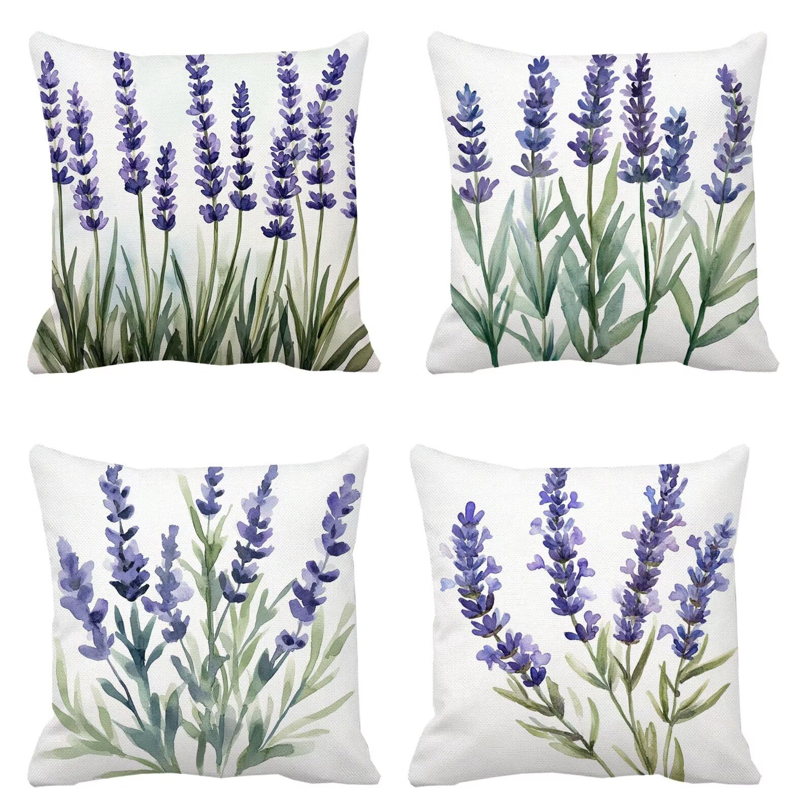 Lavanda Cuscini da Esterno 50x50 Set da 4 Federe Cuscini Divano Violetta Copricuscini Lino Copri Cuscino Divano, Impermeabili Copricuscino, Quadrato Cuscino Decorativo, Moderna Decorazione Casa t-929
