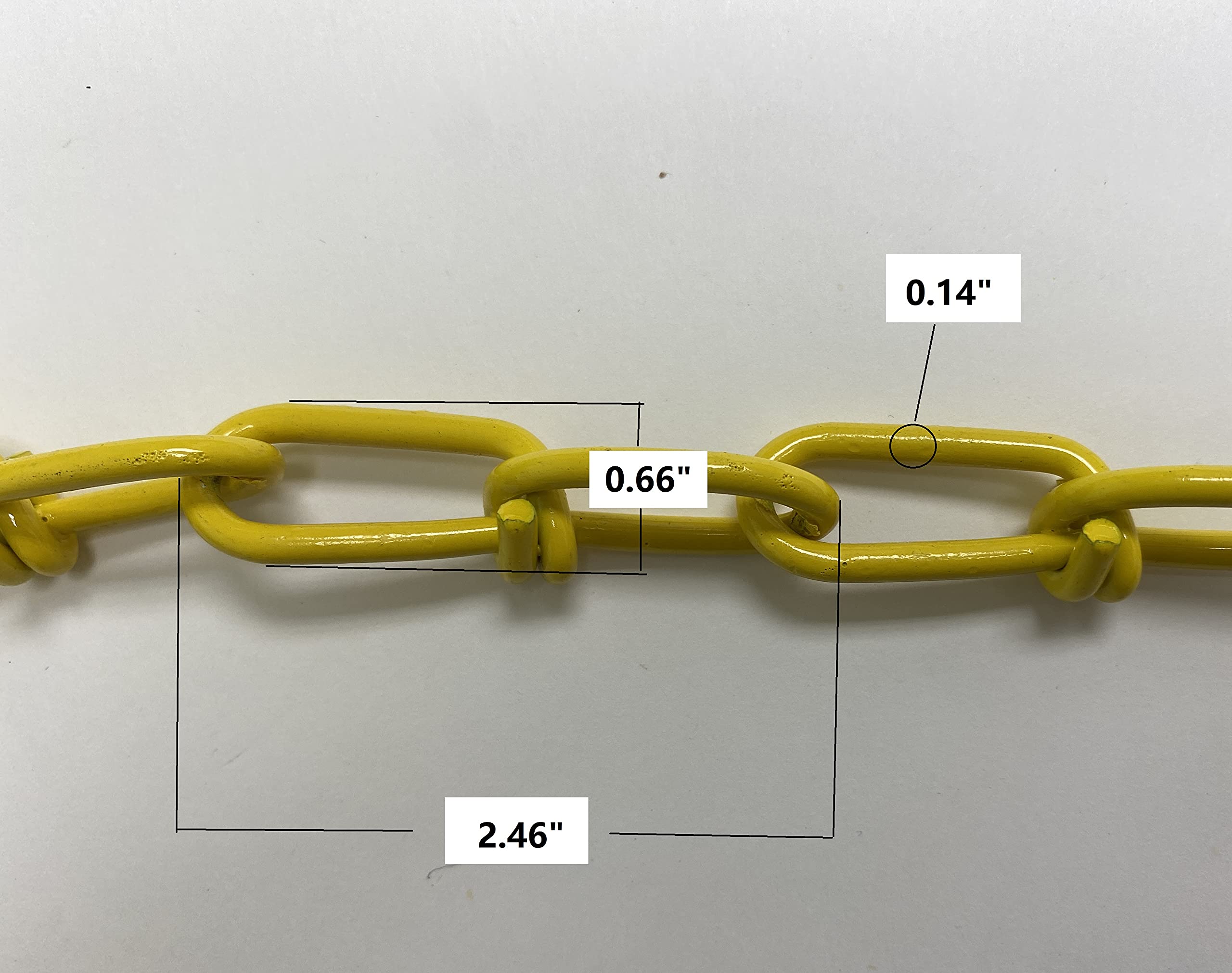 Lifstar 2/0 Double Loop Chain, Multi Length, Maximum 200ft, Steel Utility Chain, Yellow Coated Link Chain (120ft)