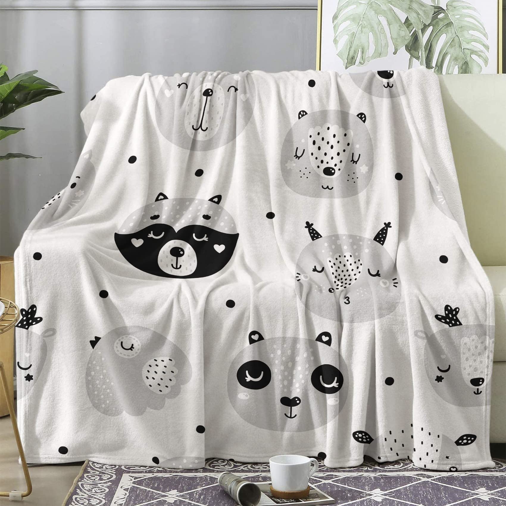 Plaid Panda couverture polaire grand lit fini les pieds froids en flanelle douce