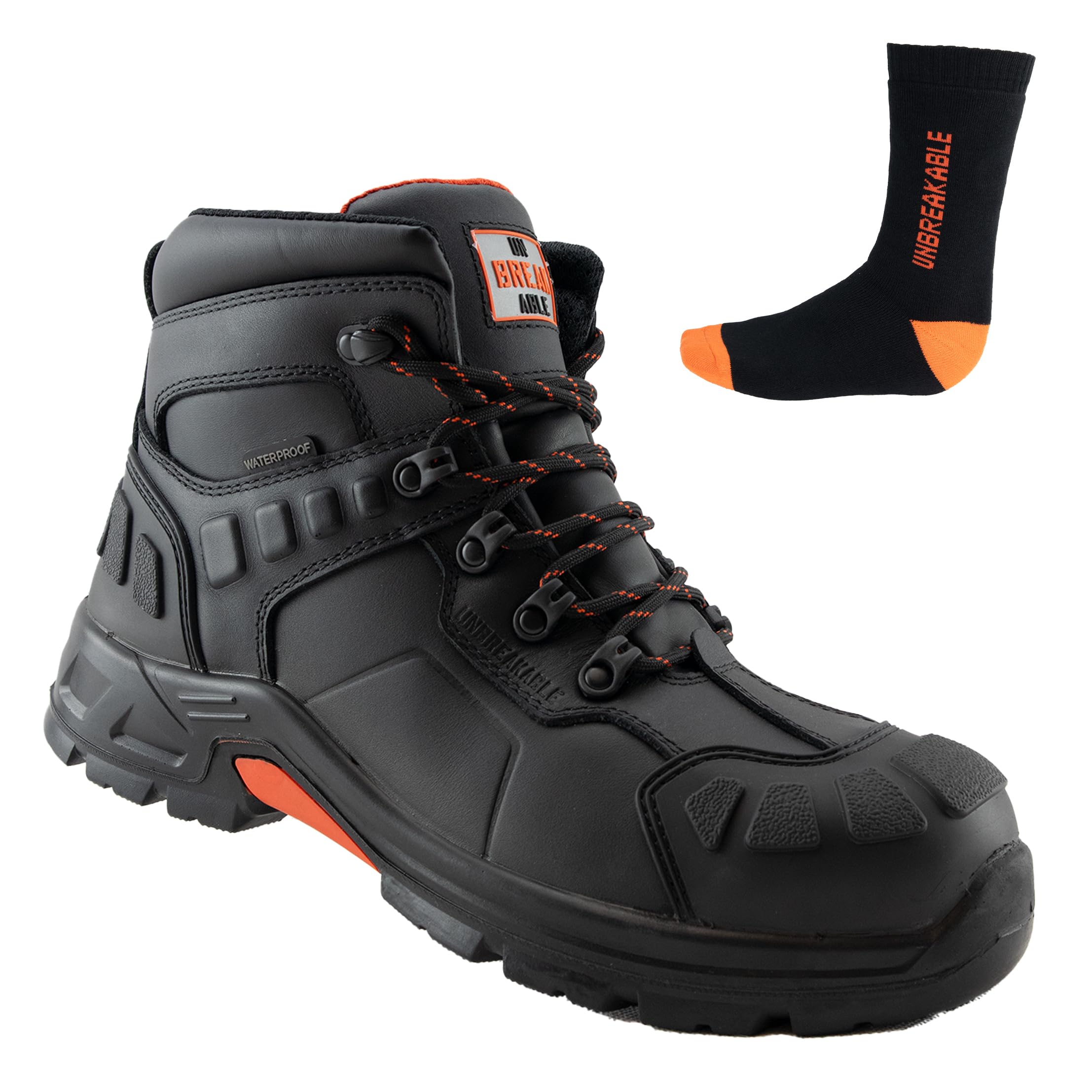 Unbreakable Mens Hurricane Leather Safety Boots Composite Toe Cap Non  Metallic Metal Free Lightweight S3 SRC Slip Resistant Waterproof Work Boots