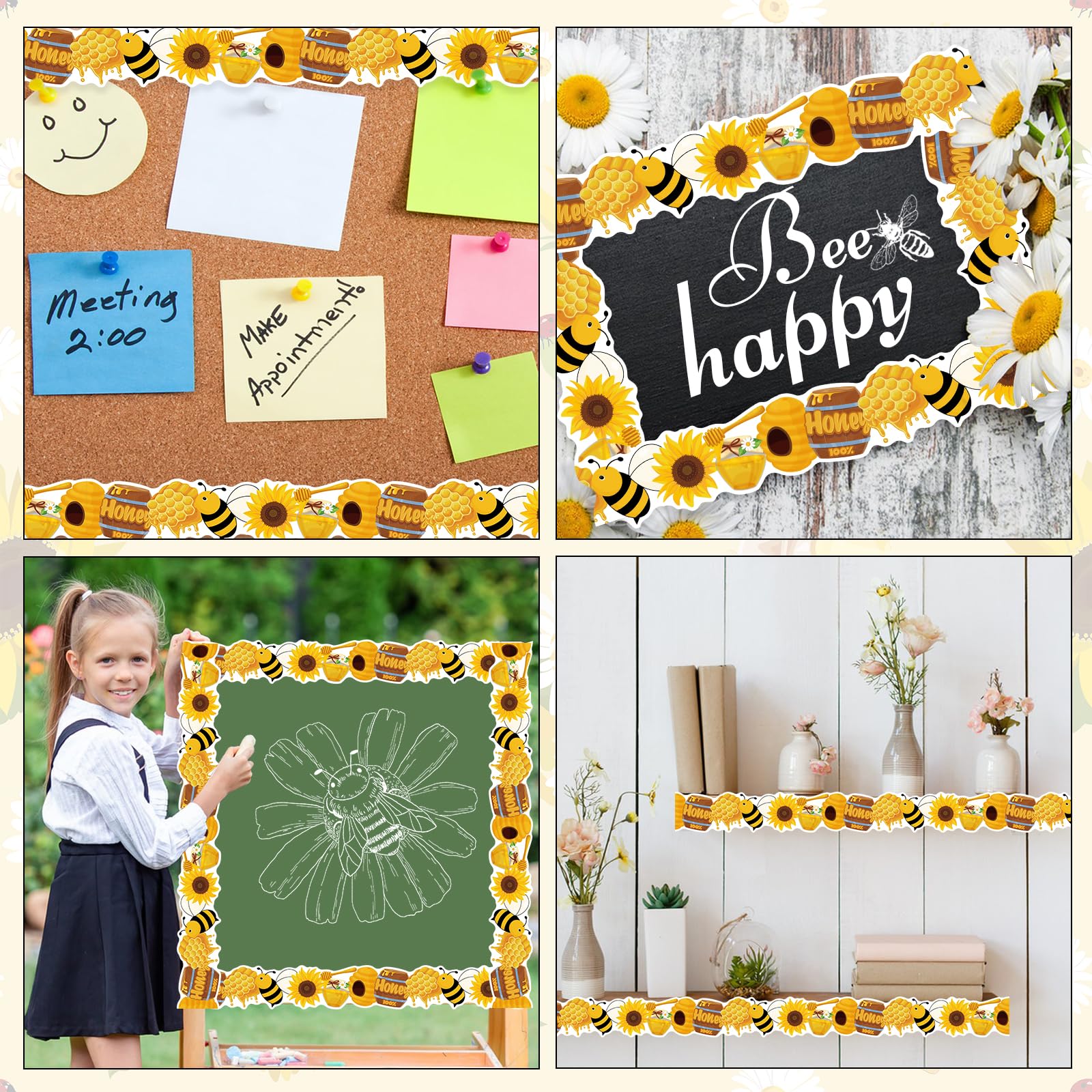 Snapklik.com : 32.8 Feet Bee Bulletin Board Borders, Cartoon Bee ...