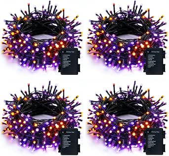 Dazzle Bright 4-Pack Battery-Operated Halloween String Lights, 16 ft