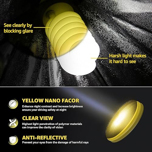 Miniatura 5 de Myiaur Gafas de Conducción de Visión Nocturna para Mujeres, Lentes Polarizadas Antirreflejantes de Lente Amarilla para la Noche, Protección UV400