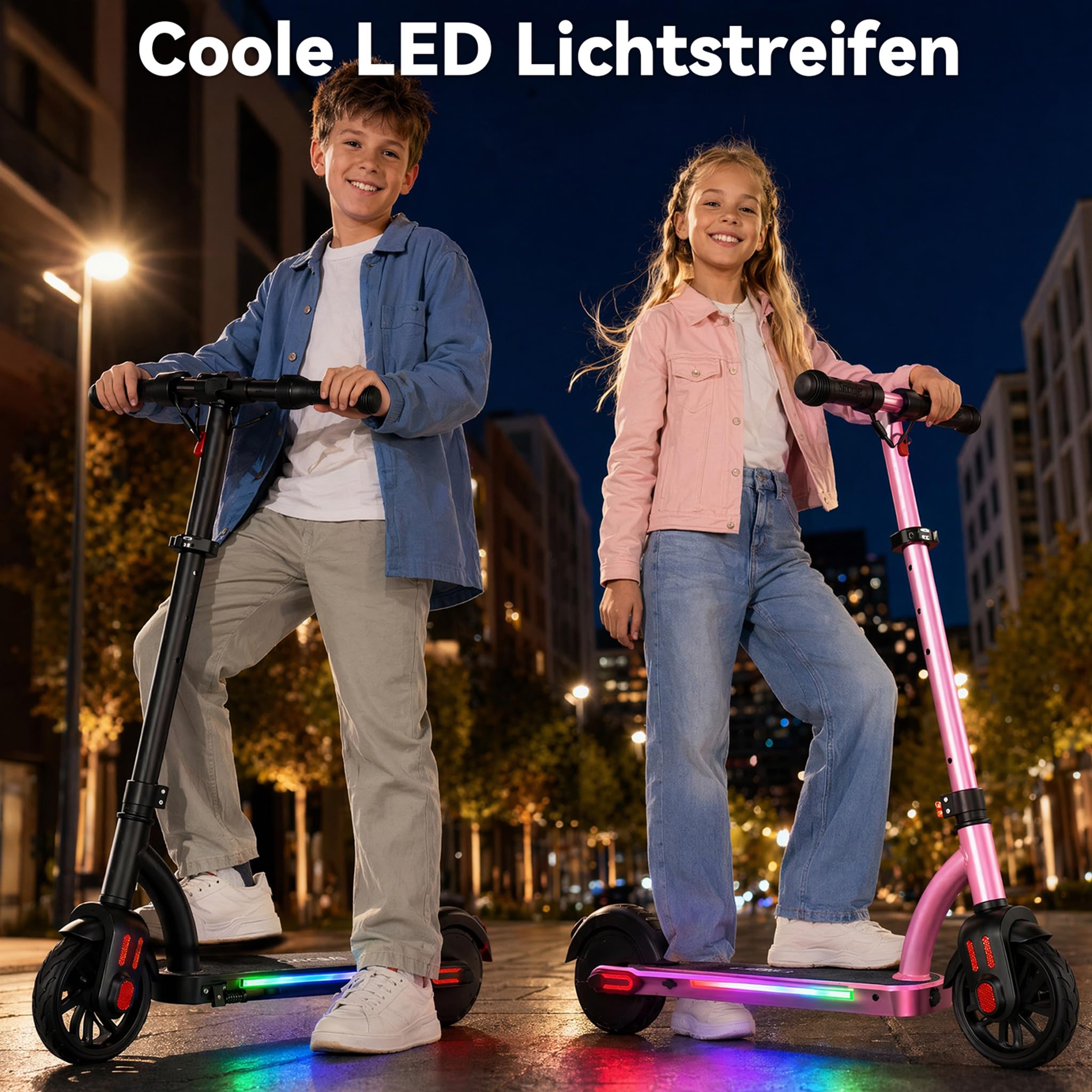 Caroma E-Scooter Kinder 6-12 Jahre, Geschenk für Jungen & Mädchen
