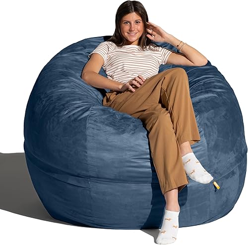 Miniatura 4 de Jaxx Saxx de 5 pies - Puf grande para adultos, color azul marino