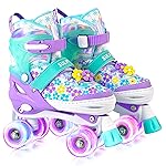 SULIFEEL Rainbow Unicorn 4 Size Adjustable Roller Skates for Girls Boys for Kids Ages 3-5 5-8 6-12 Children Skates Indoor Outdoor