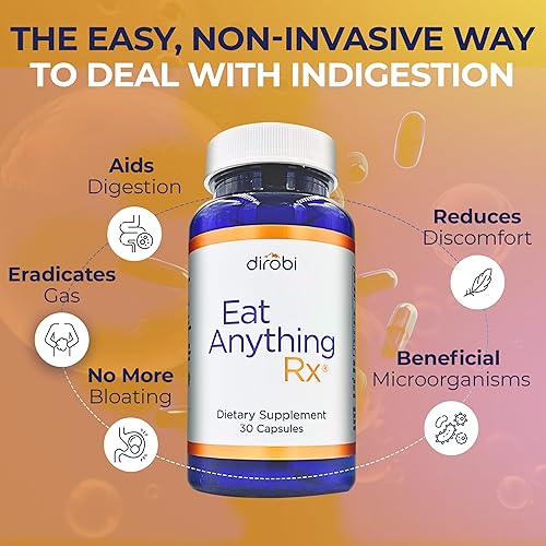 Miniatura 4 de Dirobi Eat Anything Xilosa isomerasa Fructosa Enzimas de malabsorción, suplemento FODMAP, enzimas digestivas para una mejor lactosa, grasa,