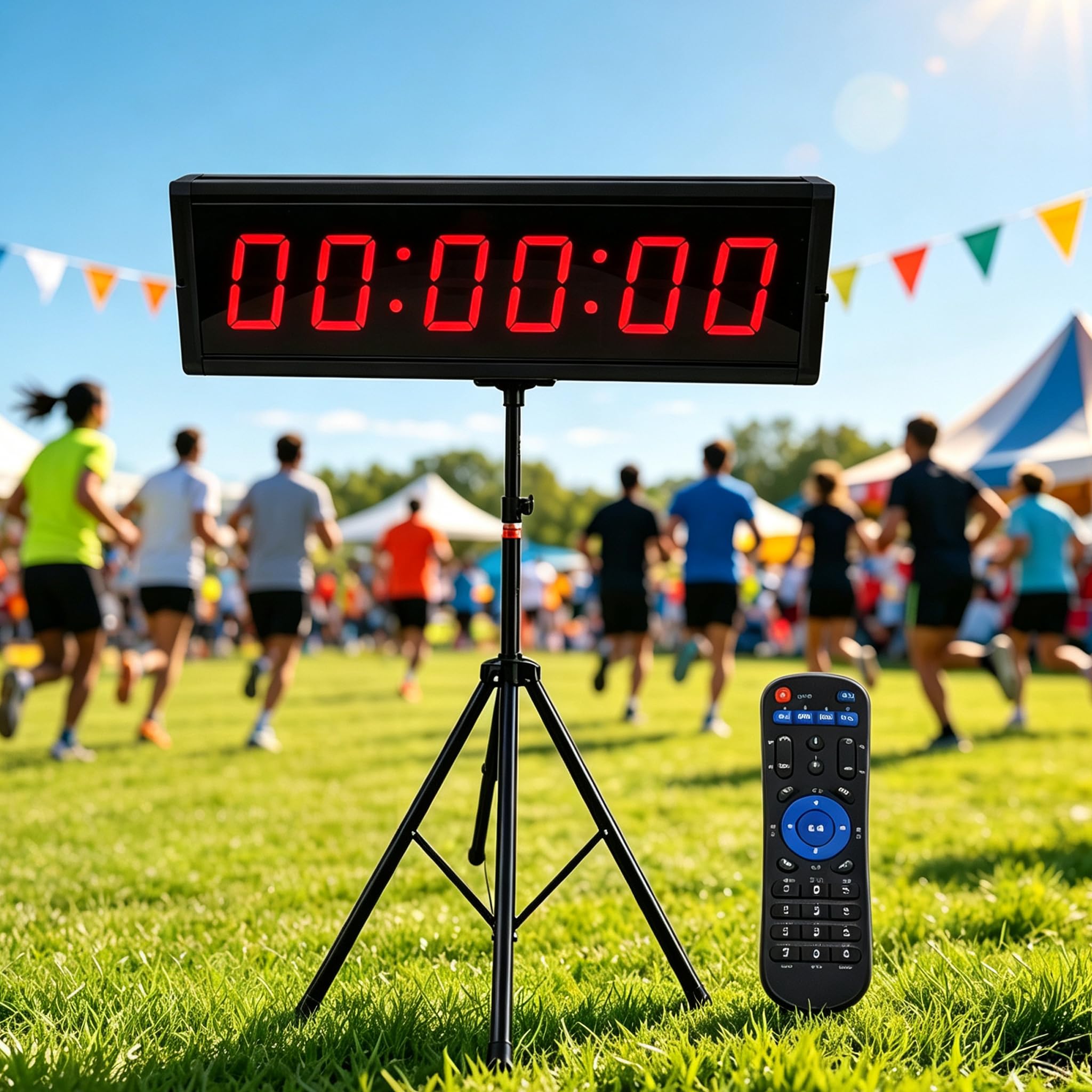 Cronometro Sportivo A Doppia Faccia A 6cifre con Treppiede, 20 Impostazioni Tempo Memorizzabili,modalità Cronometraggio Positivo/Ciclo/cronometro/Conto alla Rovescia/Orologio
