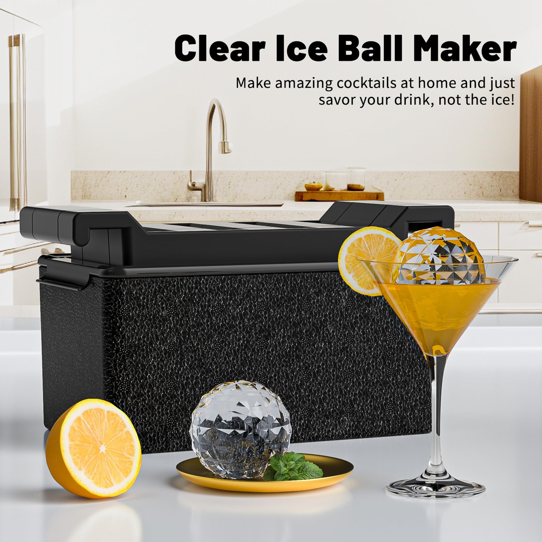 Bangp Transparente Eiskugelform, kristallklare Eiswürfelbereiter, 8 markante 5,1 cm klare Kugel-Eiswürfel für Cocktails und Getränke, lustige Formen, Eiskugelform, Whisky-Geschenke für Männer