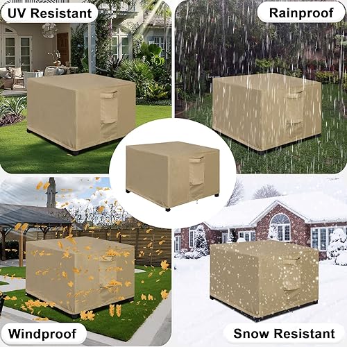 Miniatura 6 de OutdoorLines Fundas otomanas de patio impermeables para exteriores, cuadradas, a prueba de rayos UV, resistentes al viento, protector de muebles de