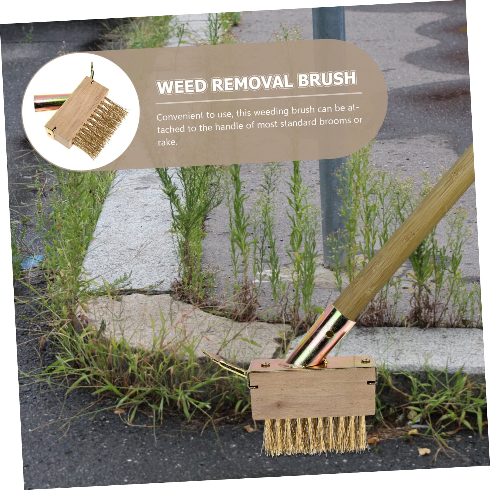SUPVOX 5 Piezas cepillo de alambre Herramienta para eliminar malezas Herramienta de limpieza de juntas Herramienta de borrado cepillo de eliminación removedor de musgo de madera Khaki