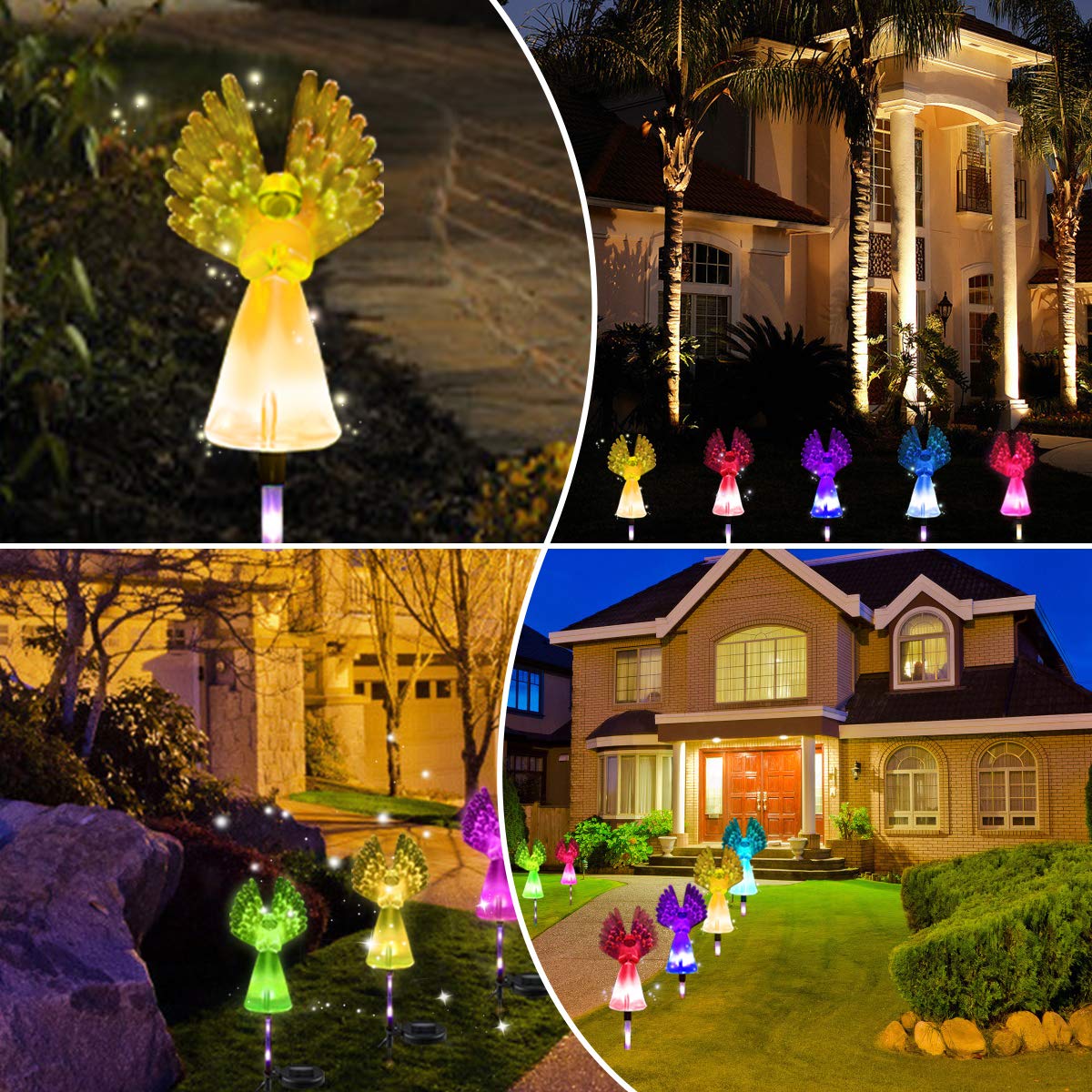 Lmtocs Luces Solares De Estatua De ángel De Jardín, Decoraciones De Cementerio Conmemorativo De ángel Iluminado Para Tumbas, Regalos Conmemorativos De ángel De Resina Para Seres Queridos, Luces