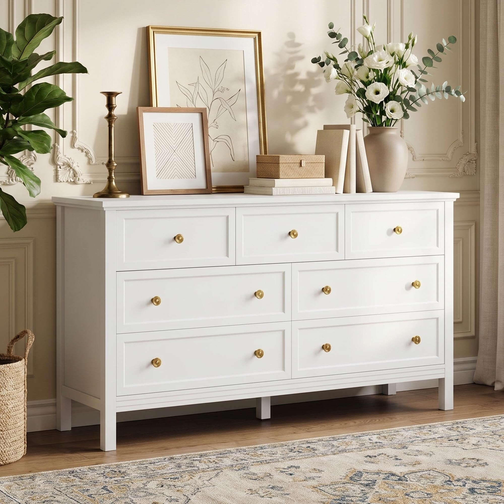 white dresser for closet HOMESTOCK 5 Drawer Tall Dressers Bedroom Kids Dresser w/Storage Shelves Small Dresser for Makeup Dresser 58347W master bedroom Tradare White Dresser for Bedroom