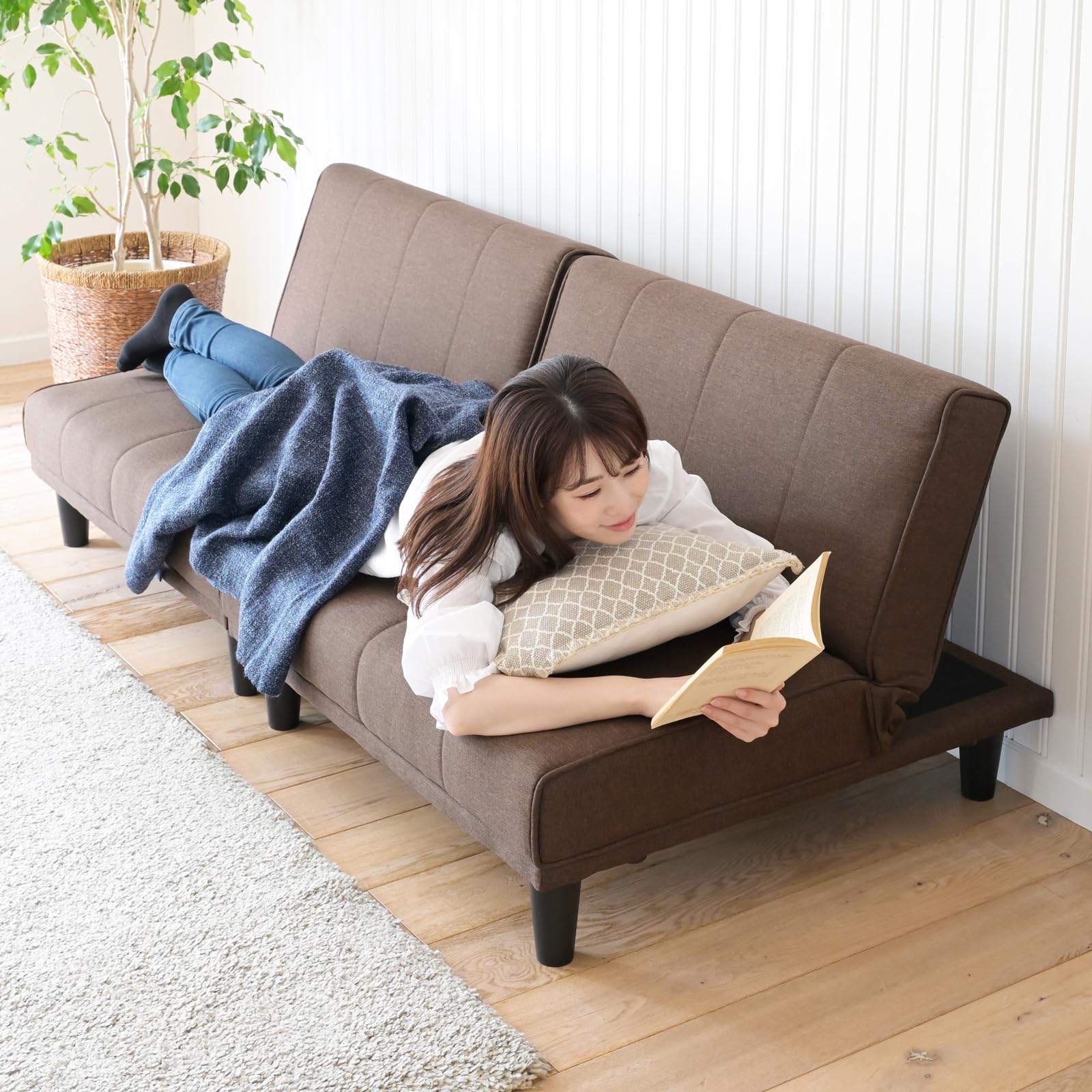 山善(YAMAZEN) ソファベッド グレー 幅180×奥行88-94×高さ31 