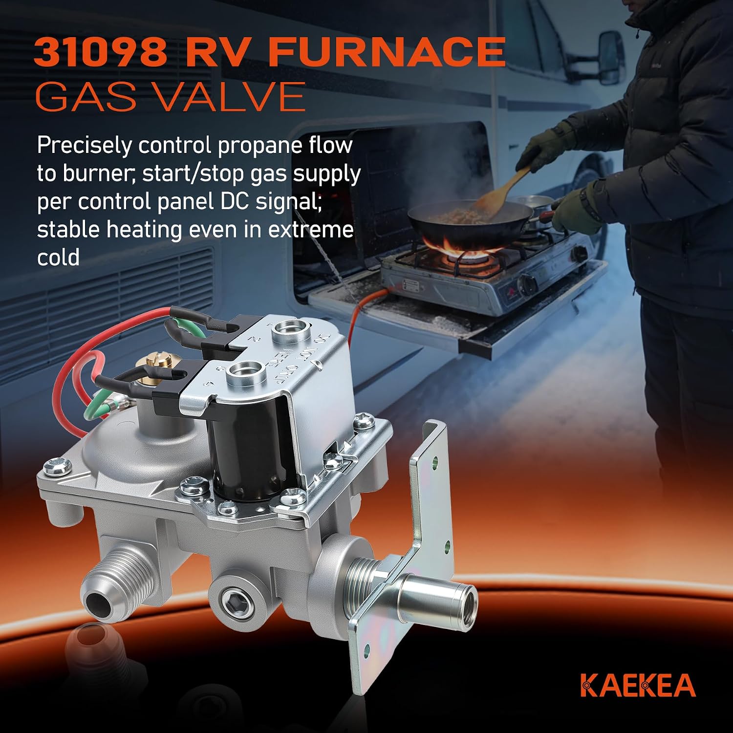 31098 12V Gas Valve Compatible with Atwood Furnace AFSAD AFSD AFMD DFMD rv Furnace Valve Replacement Parts 38611