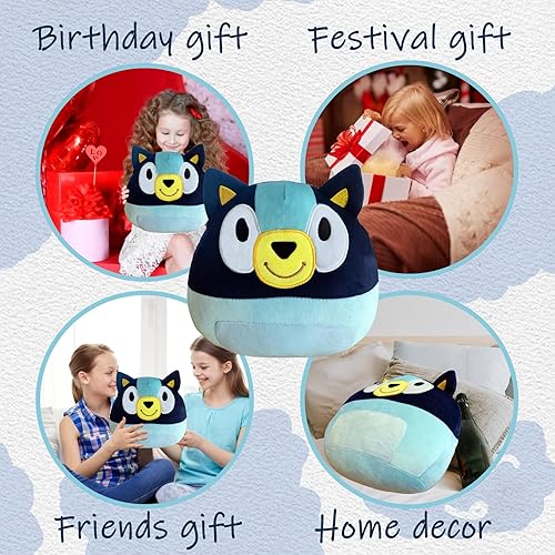 Miniatura 4 de Almohadas de felpa para perro, felpa azul, naranja, peluche de animal de peluche para el día de San Valentín, lindo peluche de animal de felpa para