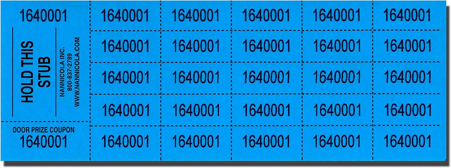 Nannicola Auction Tickets - 500 Sheets (Blue)