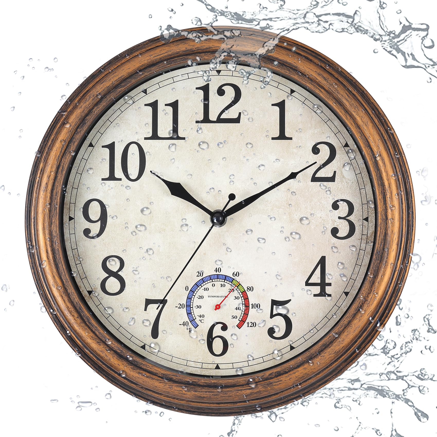 Photo 1 of Vigorwise 12" Outdoor Wall Clock with Thermometer