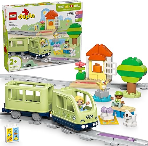 LEGO DUPLO Town - Juego de tren interactivo de aventura  Juguete de construcción para niños pequeños, niños y niñas, a partir de 2 años  Juego de