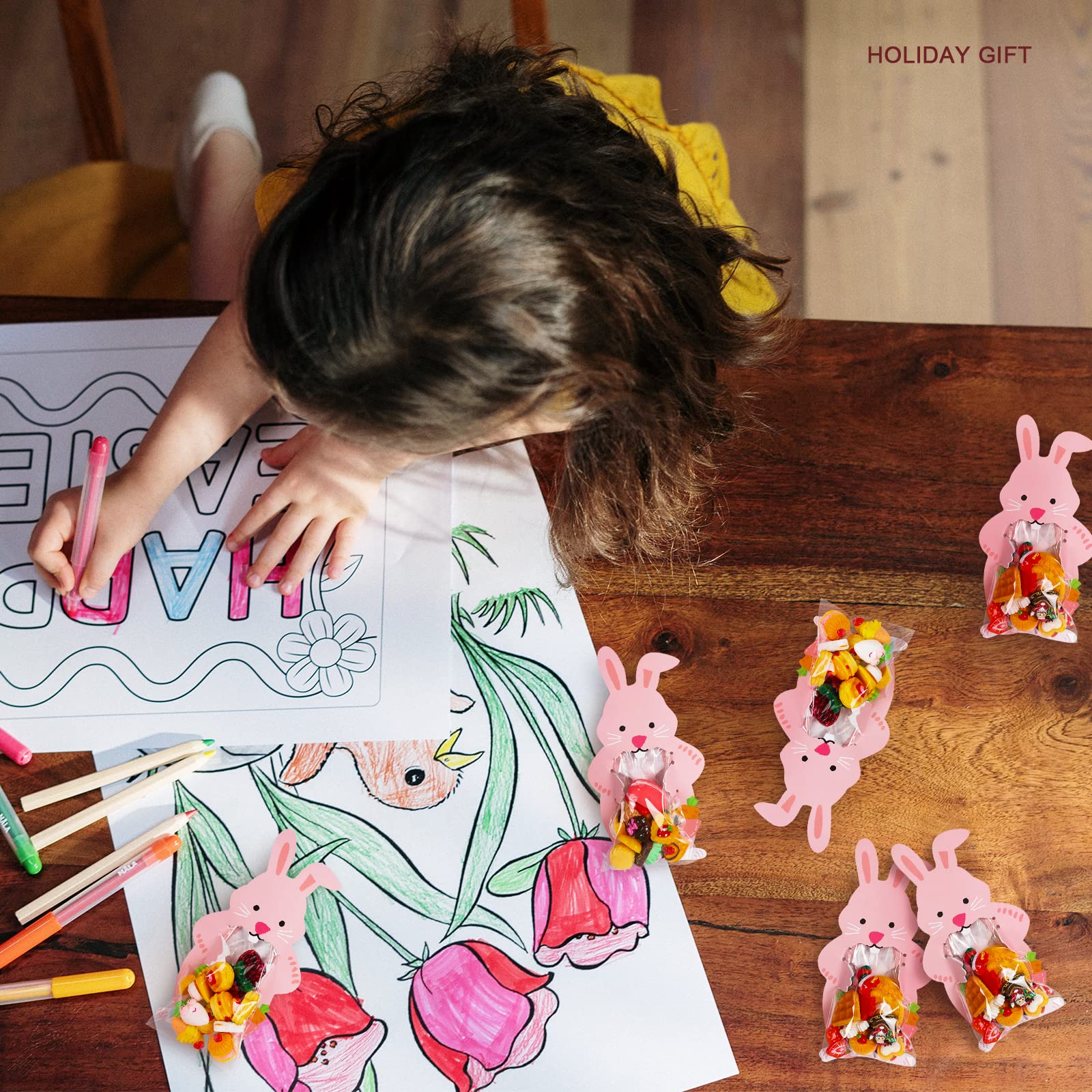 Herbruikbare Bunny Paaszakjes - Konijntraktatiezakjes Met Handvatten, Snoepmandje Feestartikelen, Vakantiecadeauzakje | Kids Candy Hunt Accessoire Voor Jongens Meisjes Pasen Viering Lente Festival Ple