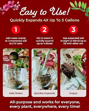 Compressed Organic Potting Soil: 100% Organic, Expands Up to 4X with Water, Nutrient-Dense Plant Food Derived from Worm Castings, Types of Plants, Kid & Pet Safe (Two 2 lb Bags)