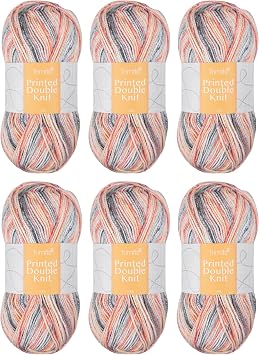 Trimits Double Knit Acrylic Yarn Wool for Knitting and Crochet - 6 x 100g 280 metres - Soft Touch Easy Care Machine Washable DK Yarn, Oeko-TEX Certified Fibre, Autumn