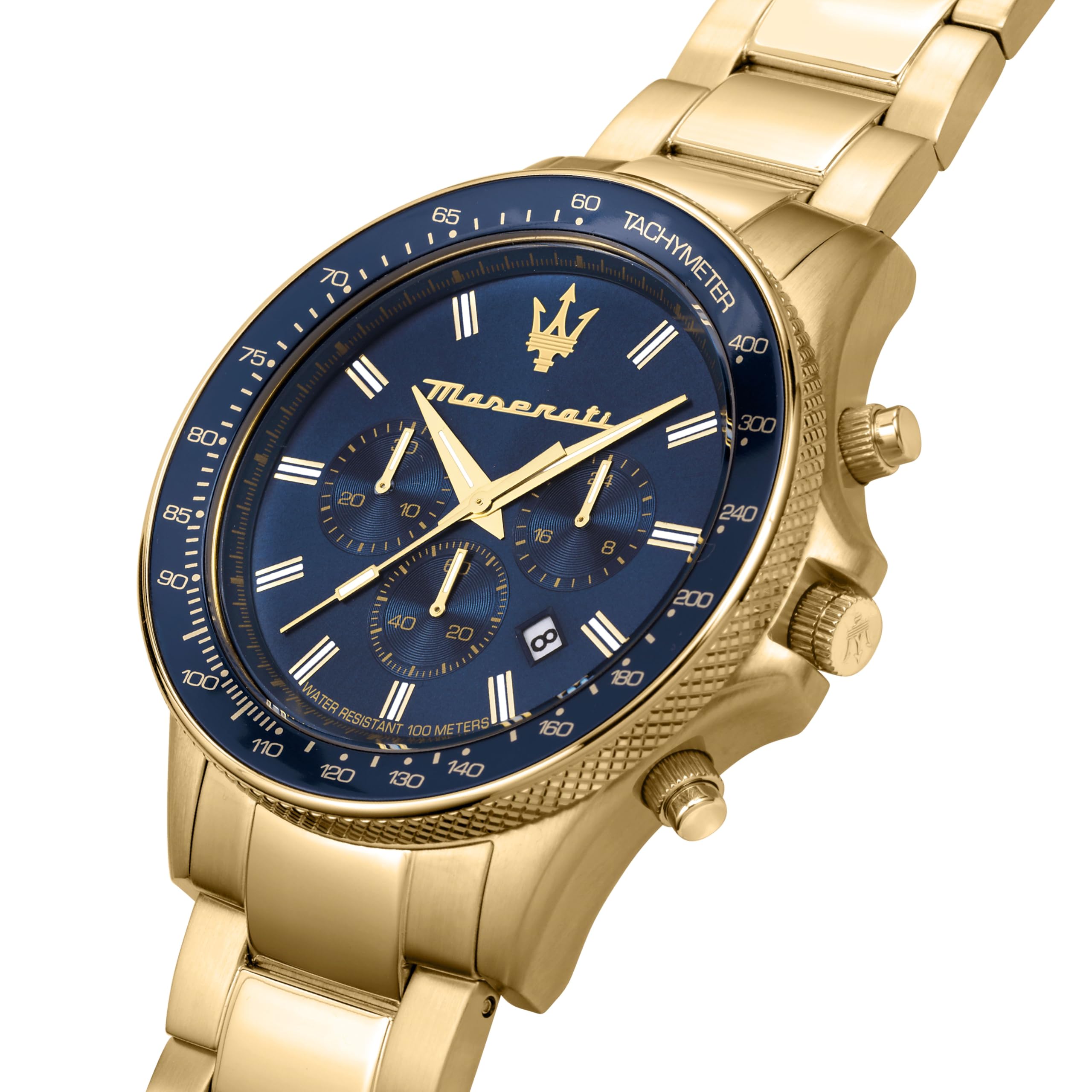 Maserati Orologio da uomo, Collezione Sfida, in Acciaio, PVD oro giallo, con cinturino in Acciaio inossidabile - R8873640005