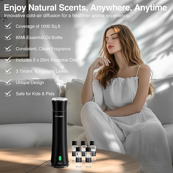 Kit Difusor de Aromas Hotel CHHZTEC Negro, 1500 Sq Ft miniatura 3