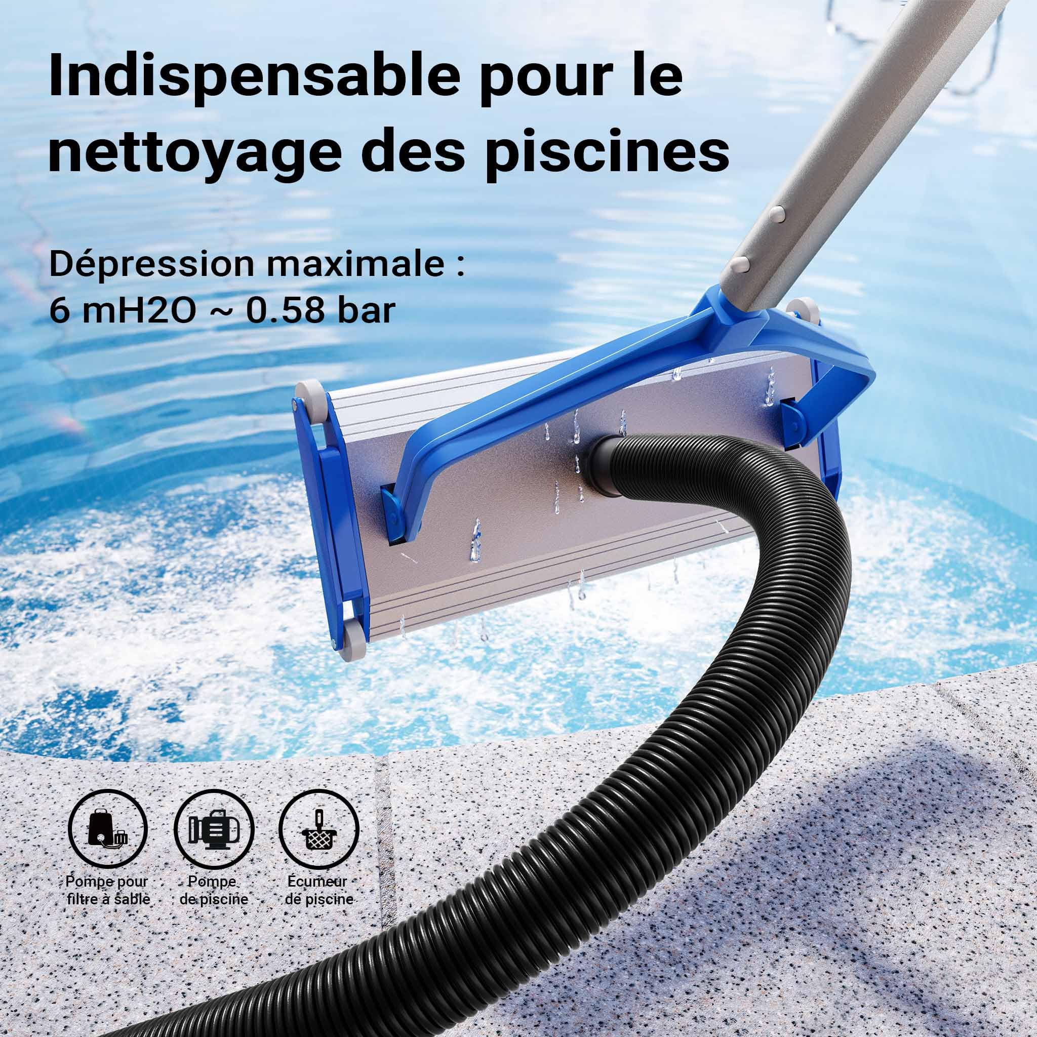 Wiltec Tuyau piscine noir – 15 m de long, Ø 32 mm – Tuyau solaire flottant à sections préformées – 165 g/m – made in Europe – Boyau d’aspiration solaire