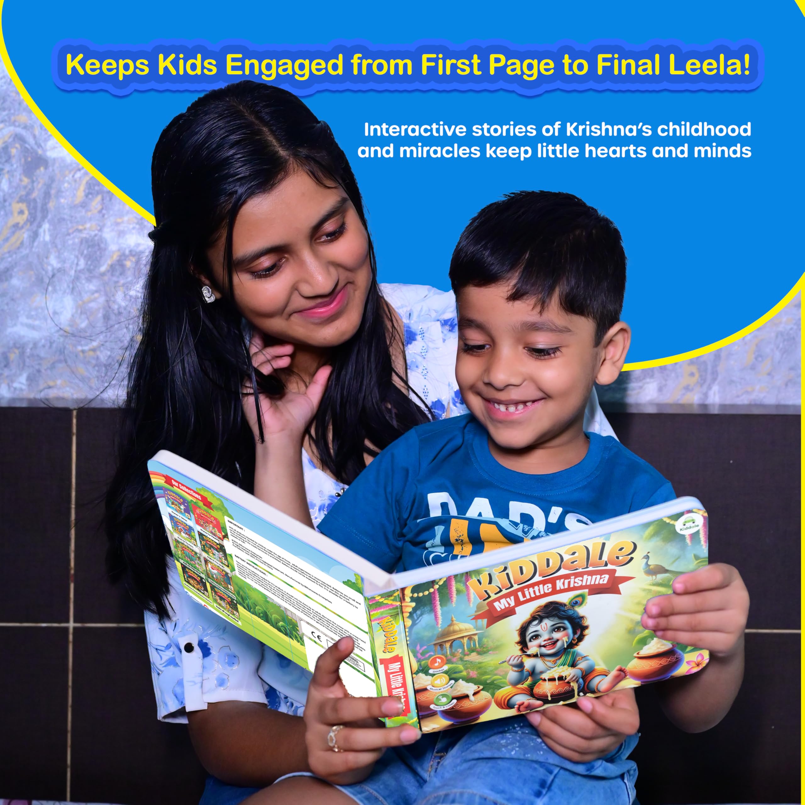 Kiddale My Little Krishna Musical Book | Bilingual Hindi-English | Spiritual Audio Stories & Shlokas Sound Book for Kids|Better Than Any Educational Toy - Image 9 thumbnail