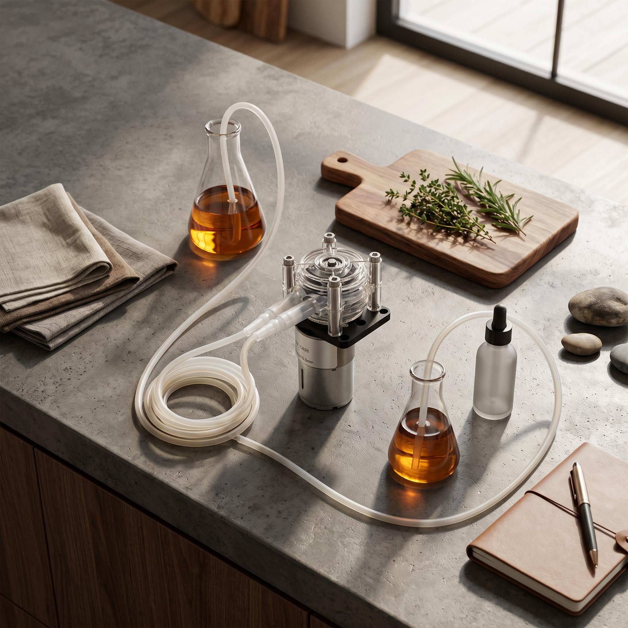Bomba Peristáltica Dosificadora 24V 500ml/min para Laboratorio y Acuario con Rodamientos de Bolas y Ranura para Tarjeta
