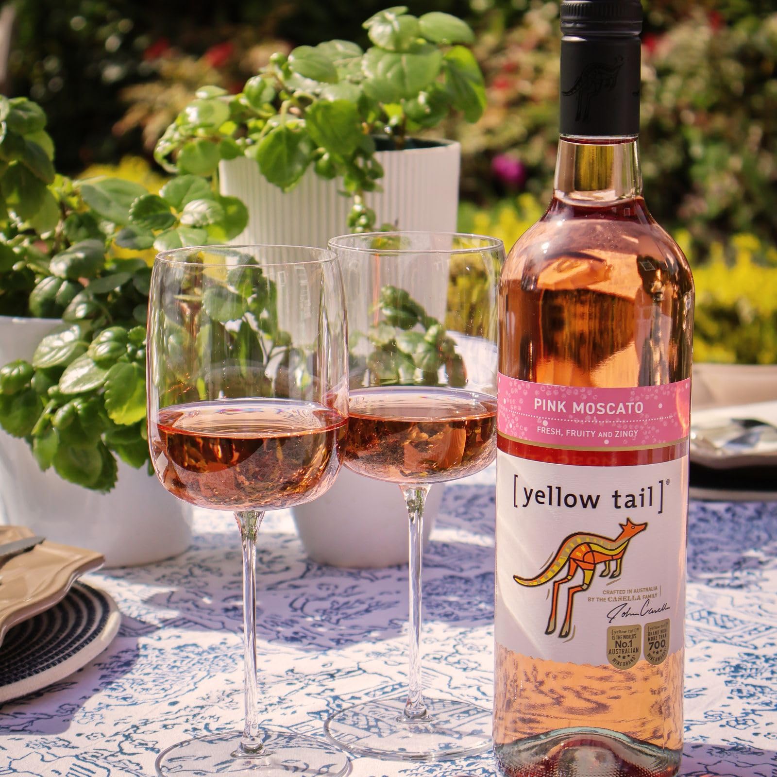 Yellow Tail Pink Moscato - Süßer Roséwein aus Australien mit 7,5% vol. Alkohol (6 x 0,75l)