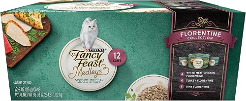 Purina Fancy Feast, Paquete de comida gourmet húmeda para gatos, (24), 3 oz en latas, Florentino