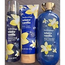 Winter Vanilla Fragrance Gift Set, 3-Piece Fragrance Mist 8 fl oz, Body Cream 8 oz & 2-in-1 Body Wash/Bubble Bath 16 fl oz