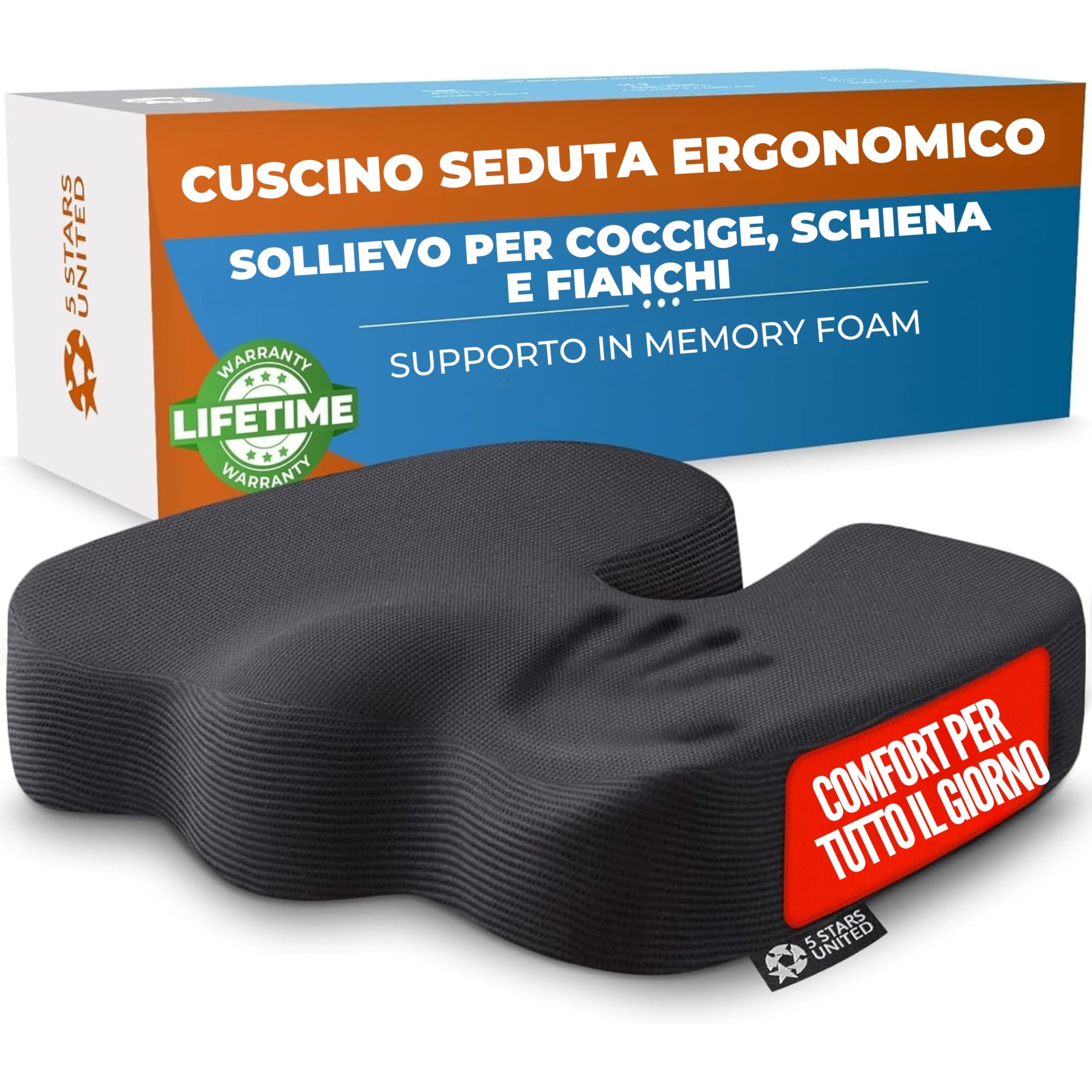 Sweet Home Collection Cuscino per sedia in memory foam, trapuntato, antiscivolo, con retro in gomma a forma di U, 43,2 x 40,6 cm, 2 pezzi (confezione da 1), ecopelle nera