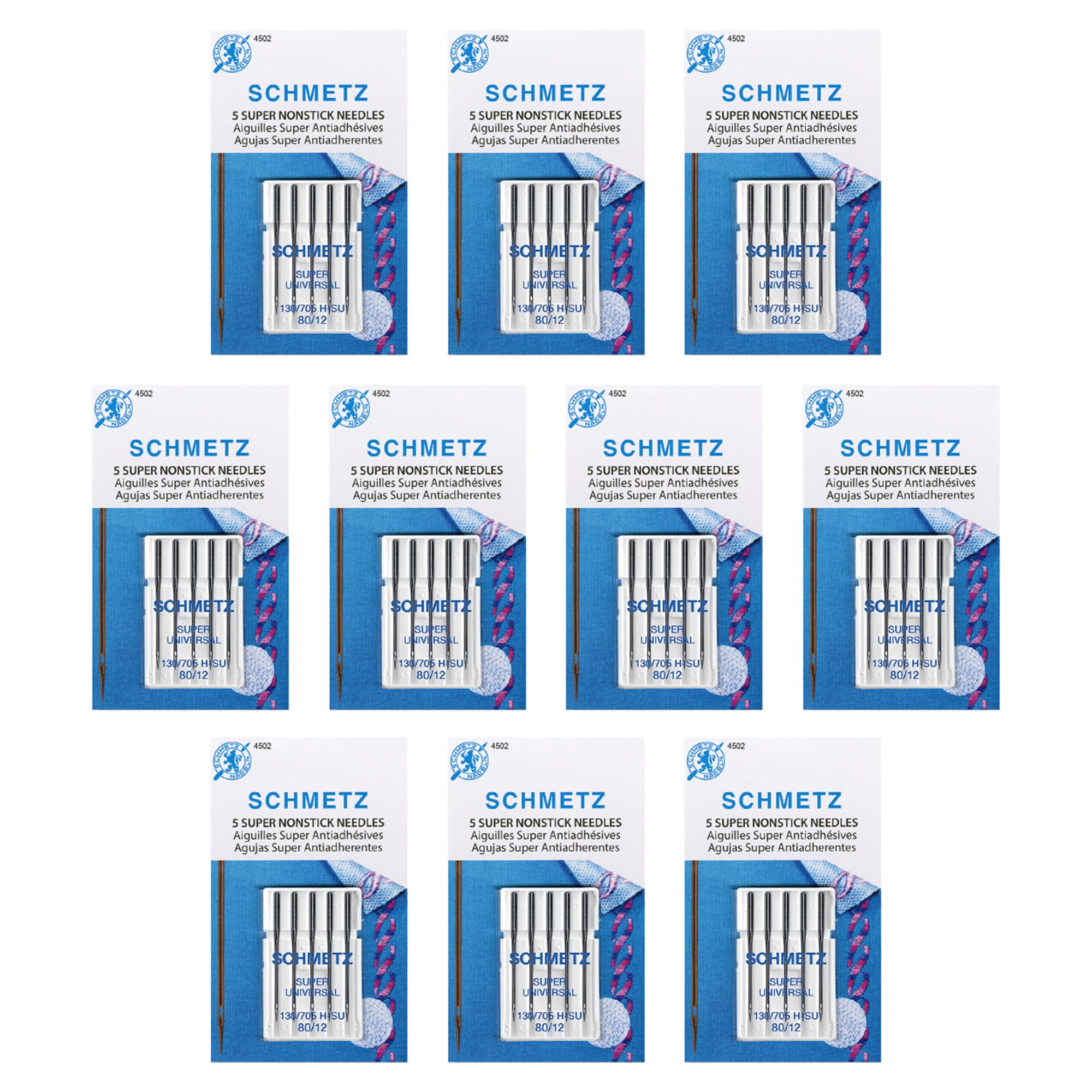 Schmetz - Agujas de coser (antiadherentes, tamaño 80/12, caja de 10 unidades)