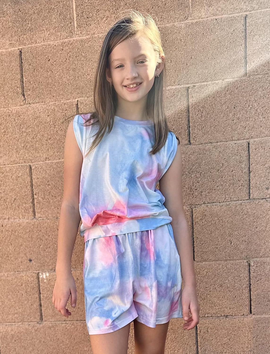 Arshiner Girls 2 Piece Outfits Summer Tank Top and Shorts Set with Pockets Kids Sleeveless Clothes 6-14Y - Image 6