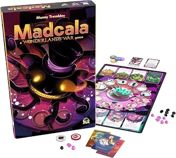 Madcala, 1v1 Mancala-Inspired Combat Game, 30 Min | Move Shards Mancala-Style to Trigger Actions | Choose from 24 Asymmetric Wonderland Characters | Ages 14+